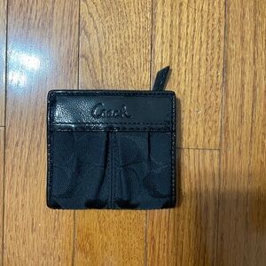 Coach Black Signature Card Holder